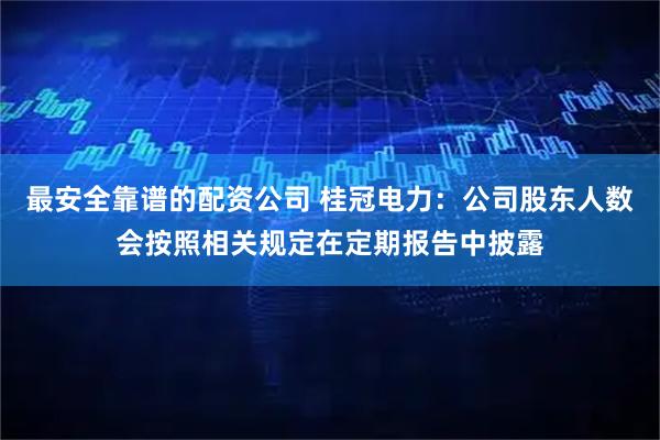 最安全靠谱的配资公司 桂冠电力：公司股东人数会按照相关规定在定期报告中披露